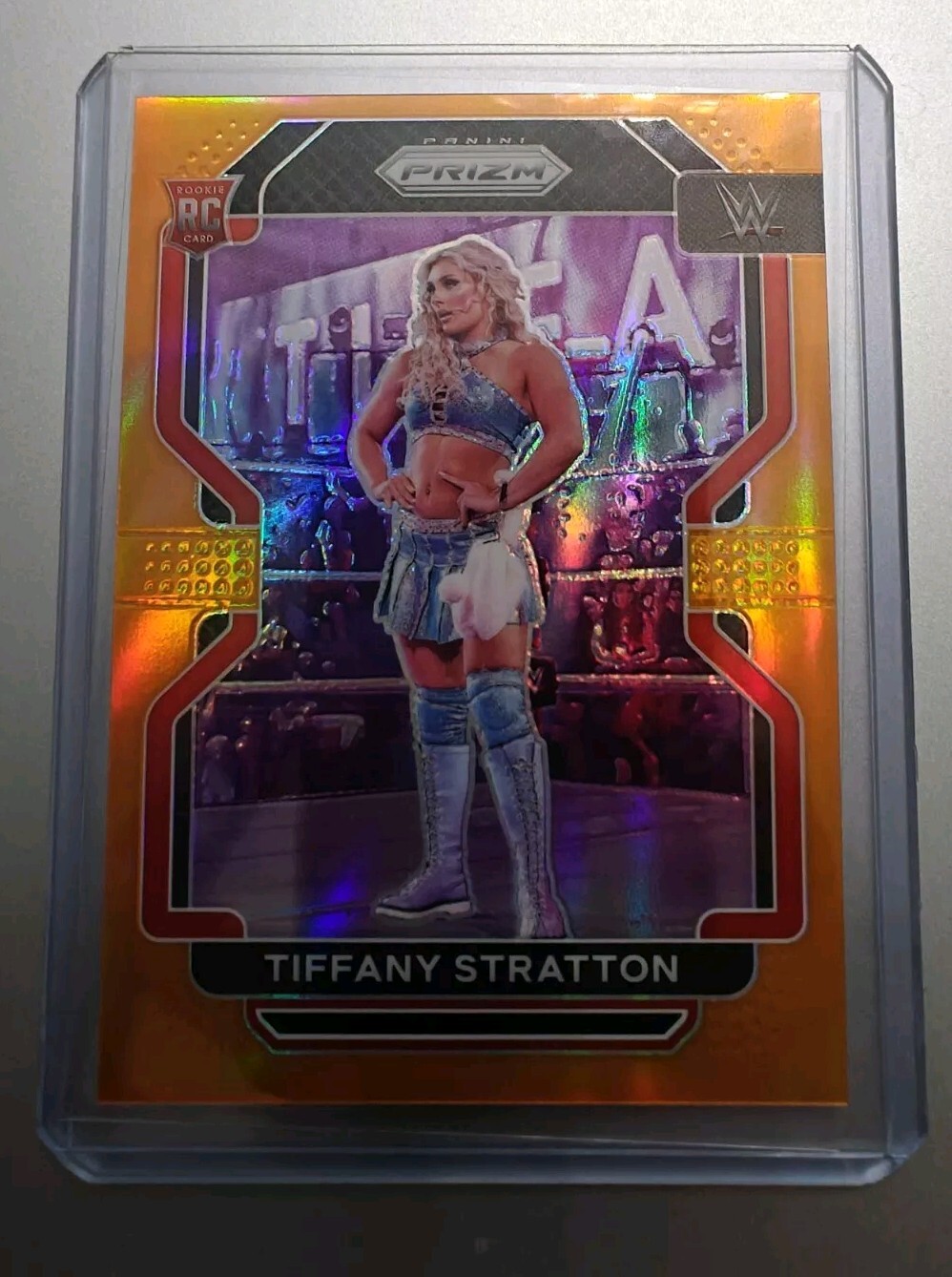 Tiffany Stratton 2022 WWE Panini Prizm Orange RC Rookie /99 NM