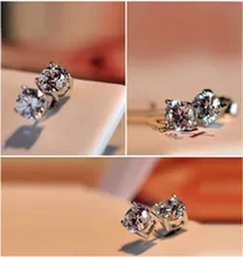 Pendientes de plata con aguja de circón cúbico para mujer joyas de moda pendientes 6-8 mm Foto 3 de 4