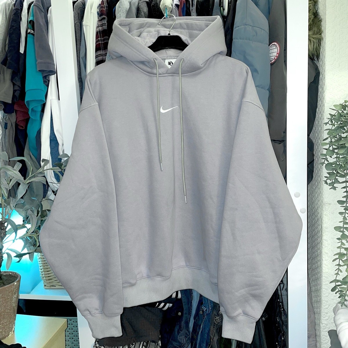 NEW FOG Fear of God X Nike Double Hood Oversized Hoodie Light Grey