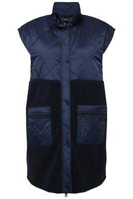Ulla Popken Damen große Größen Teddyweste Teddyfleece Stehkragen