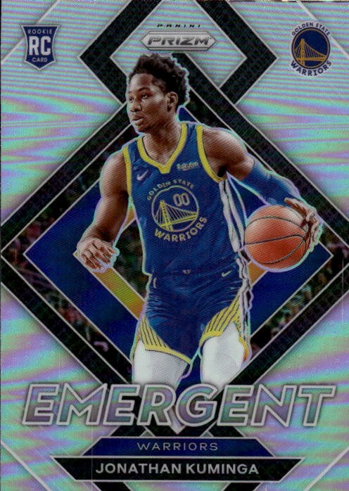 2021-22 Panini Prizm Jonathan Kuminga #5 Emergent Prizms Silver Golden State 20F