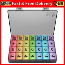 Extra Large Weekly Pill Organizer 4 Times a Day, XXL Large Pill Box, 7 Day Me...