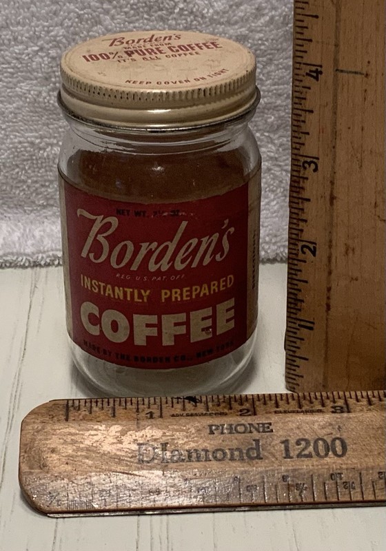 Vintage Coffee Jar Borden’s W/label And Lid (lot C)