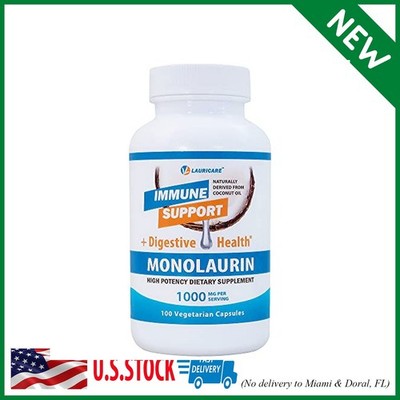Monolaurin Supplement for Immune Support - Gut Health - 1000mg Per Serving- 100