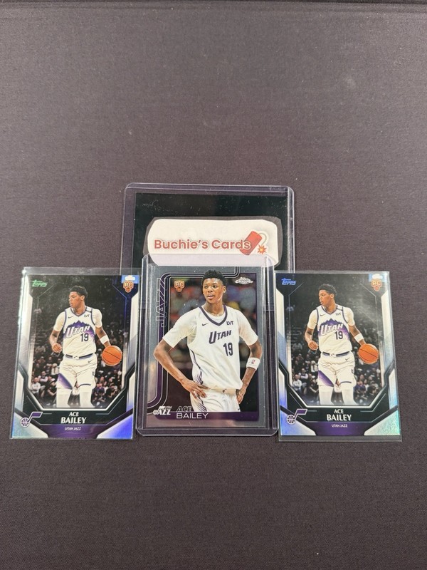 2025-26 Topps - Ace Bailey Collector kit Topps Chrome (RC) - Lot Of 3- Jazz (A)