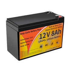 VEMDIA 12V 8Ah LiFePO4 Lithium Battery, Battery Built-in BMS, 4000 ...
