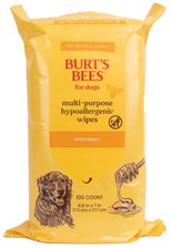 100 CT BURT'S BEES MULTIPURPOSE HYPOALLERGENIC DOG GROOMING WIPES HONEY