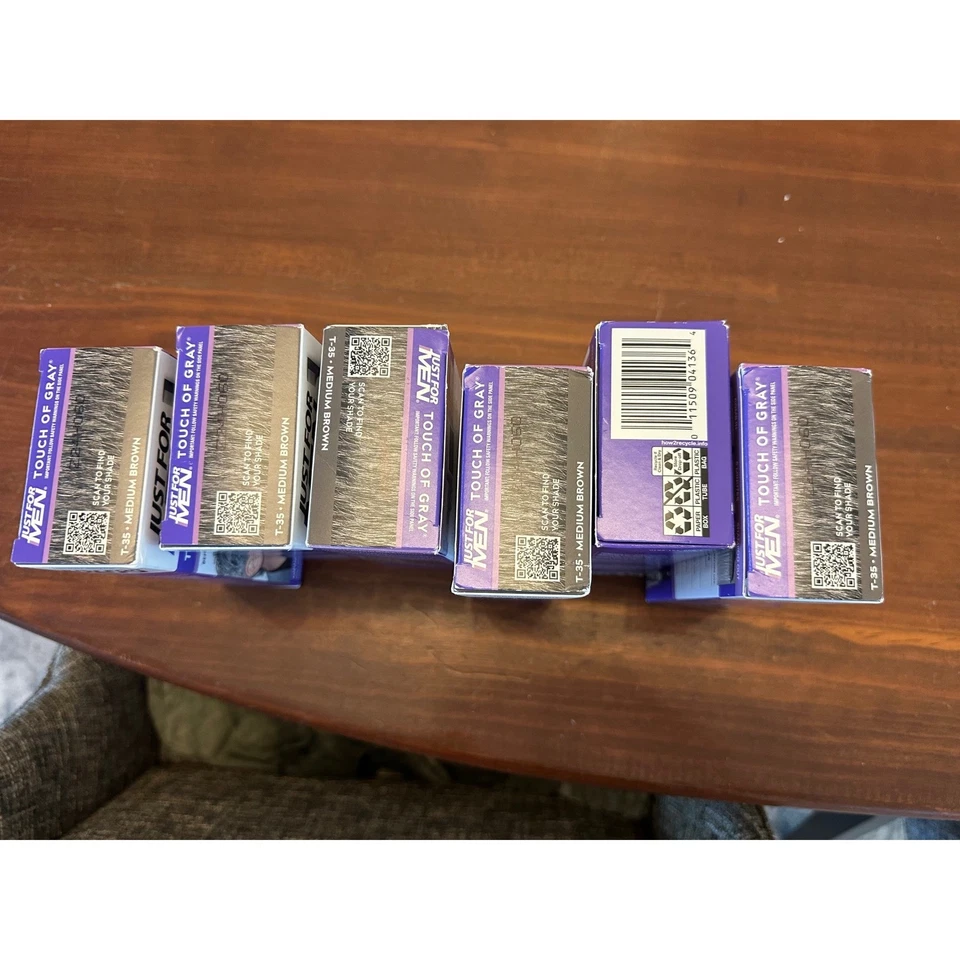 Color de cabello Just For Men Touch Of Gray marrón medio T-35 gris mezcla nuevo en caja 6 tot Foto 3 de 4