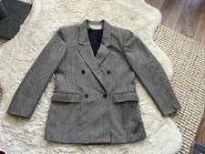 Vtg Evan Picone Grey Houndstooth Blazer Jacket Womens Look At Measurements