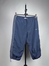 Retro 00s Nike Vintage Navy  Track Cropped Pants Swoosh Logo Women  s L Size