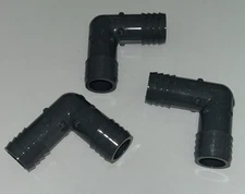 3 - Lasco 1" 90 Degree Elbow Sprinkler Coupling PVC Barbed Schedule 40