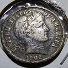1902 Barber Dime - Great Detail - 90% Silver