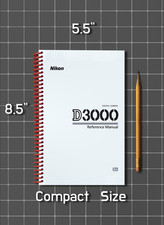 Nikon D3000   User Reference Manual Guide   1/2 Size, 5.5" x 8.5" Small Compact
