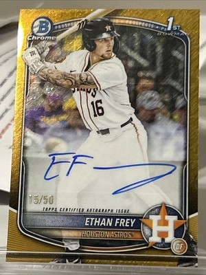 2025 Bowman Chrome Draft Ethan Frey Gold Shimmer Refractor Auto /50