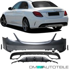 Sto&szlig;stange hinten + Diffusor Schwarz passt f&uuml;r Mercedes C-Kl. W205 nicht C63 AMG