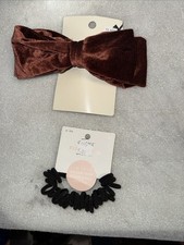 Hair Accessories Bundle   Velvet Bow  Extra Thin Hair Ties for Braids