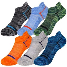 Kids Boys Ankle Socks Low Cut Athletic Cotton Sport Socks For Little Boys 6 P...