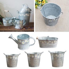 Vintage En Relief Feuille En Fer Forgé Pot De Fleurs Séchées Vase Seau De