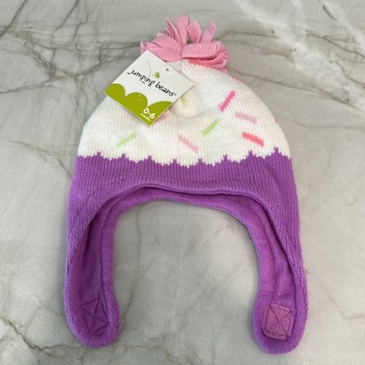 Jumping Beans 0-6 month Ice Cream Hat  soft fleece lining Brand New with Tags