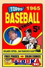 ORLANDO CEPEDA VINTAGE STYLE ADS  1965 TOPPS  WRAPPER  ART CARD ( READ )