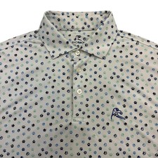Rhoback Polo Shirt Mens S Dog Paw Print Short Sleeve Golf Performance Stretch