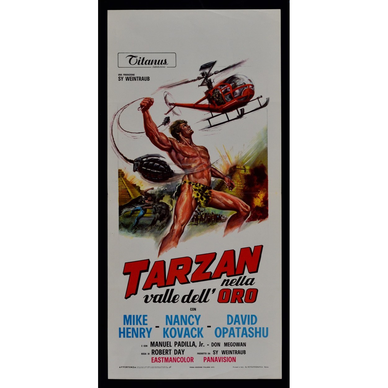 Locandina originale film Tarzan nella valle dell'oro (1966) - Regia di Robert Day