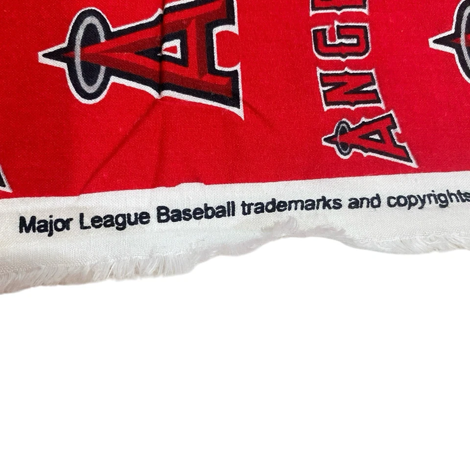 MLB Baseball Los Angeles Angels Red Cotton Fabric Major League 35” X 56” - Image 4 of 4