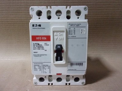 NEW Cutler Hammer HFD HFD3020BP10 3 Pole 20 Amp 600V Circuit Breaker NTO