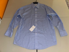 NWT's Roundtree Yorke Gold Label Full Fit Dobby Blue 17 35 Dress Shirt