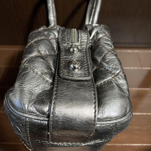 Francesco Biasia Mini Bowler Bag Calf Leather Quilted Soft Pink Excellent Condi - Foto 13 di 17