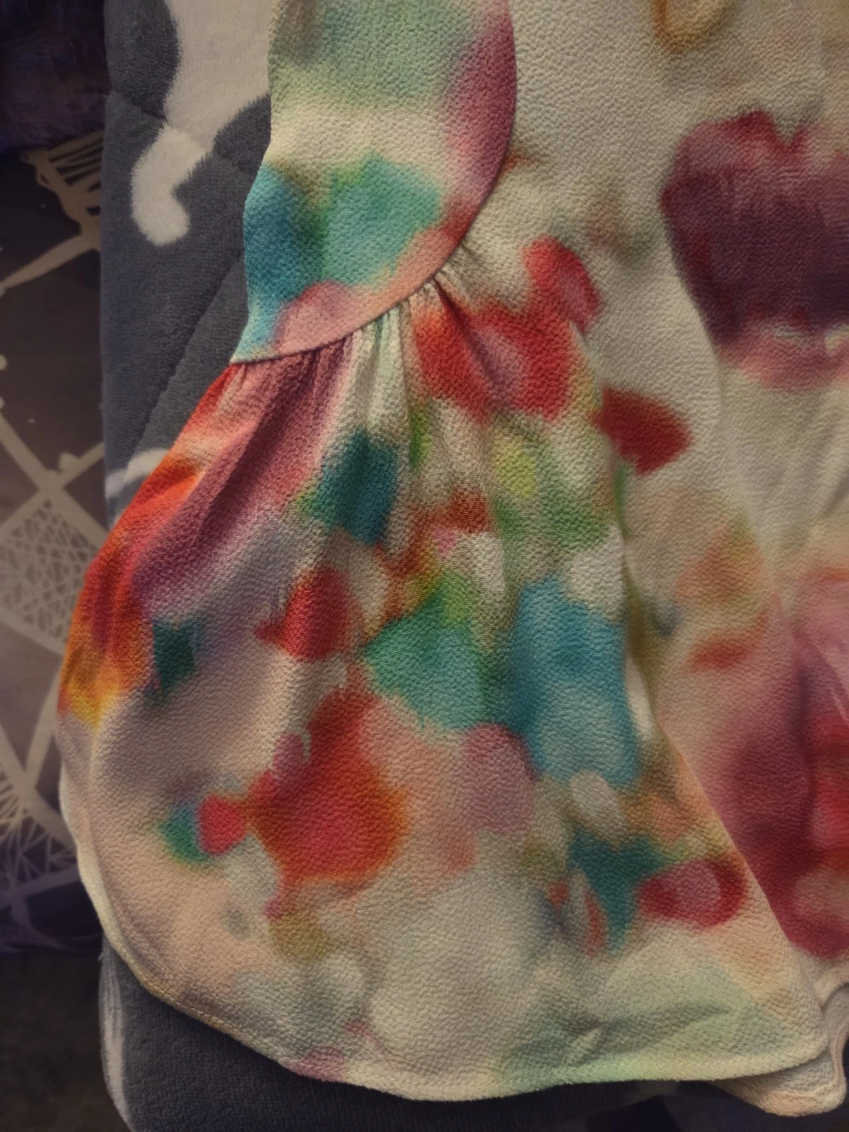 Top blusa Kate Spade taglia 14 rosso stampa floreale viscosa manica corta peplo zip