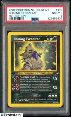 2002 Pokemon Neo Destiny 1st Edition #113 Shining Tyranitar PSA 8 NM-MT