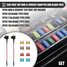 Add a Circuit 12V Fuse Tap Holder Mini Fuse Tap w/ 2pcs 5A 7.5A 10A 15A APS Fuse