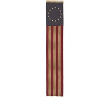 VINTAGE BETSY ROSS Flag Embroidered Banner PULL DOWN US Nylon 12.5X80' 300D