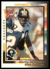 1992 Wild Card #444 Charles Davenport RC Rookie Pittsburgh Steelers Card EX MT. rookie card picture