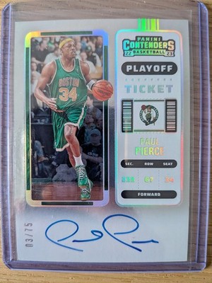 Paul Pierce 2022-23 Panini Contenders Playoff Ticket Auto /75 #VT-PBC