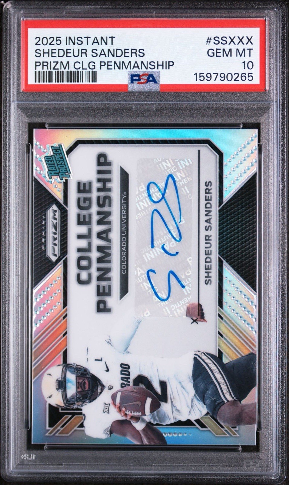 Shedeur Sanders Panini Instant Shedeur Sanders Prizm College Penmanship #SSXXX Base