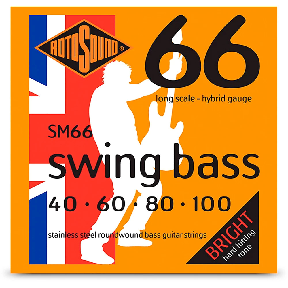 Rotosound SM66 Swing Bass Stainless Steel Bass Strings - Hybrid Gauge 40 - 100 4990₽