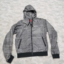 Nike Windbreaker Jacket Womens Medium Black Full Zip Wind Runner Hooded