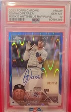 2023 Topps Chrome - Oswald Peraza Rookie Auto Blue Raywave #RAOP PSA 10