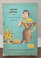 Grapevine Lewisville Texas 1961 Telephone Directory White Yellow Pages DFW Area