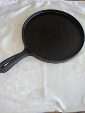 "Plancha Comal de Hierro Fundido Reciclada Restaurada Redonda México SAZONADA 10"""