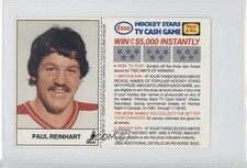 1983-84 ESSO Hockey Stars TV Cash Game Paul Reinhart w8u