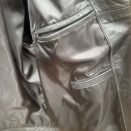 Vintage Roundtree & Yorke Jacket XXL Lambskin Leather Mens Black Full Zip image 8