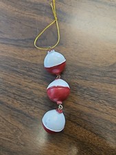 3 Fishing Bobber Christmas Ornament Heavier Weighted Bobbers Vintage Angler Fish