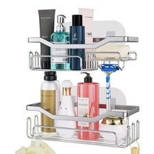 2 Pack/Set Shower Caddy Adhesive Shower Organizer for Bathroom Storage & Kitchen