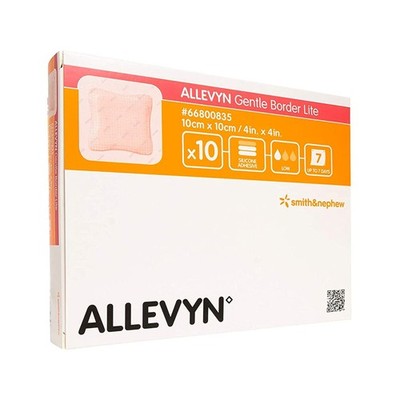 Smith & Nephew Allevyn Gentle Border Lite Thin Foam Dressing 4 x 4'' 10 per Box