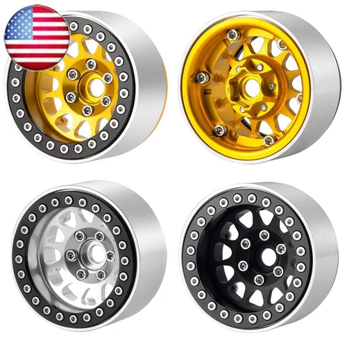 4PCS Metal 1.9" Beadlock Wheel Rims for 1/10 RC Crawler Traxxas TRX4 Axial SCX10