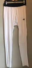 New Balance Compression Tights Baselayer Men's XL NB Dry White w Black Waistband