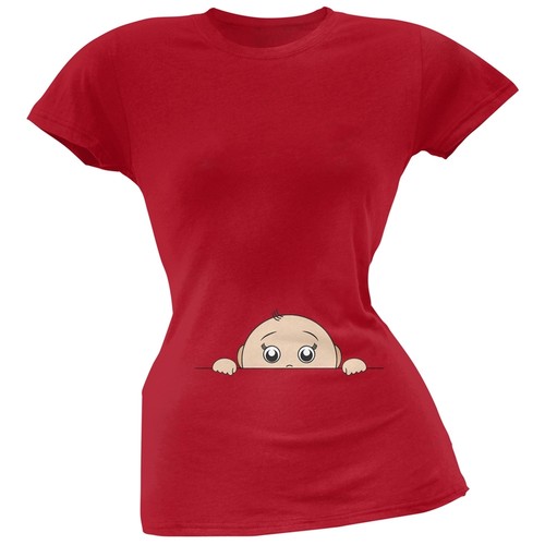 Peeking Baby Boy Red Soft Juniors TShirt Top eBay
